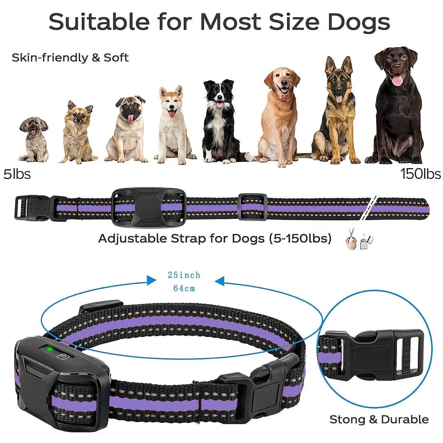 Collar de entrenamiento eléctrico para perros de 3300 pies, Control remoto, resistente al agua, comportamiento de mascotas para cachorros de 5-120 libras con pitido de vibración de choque