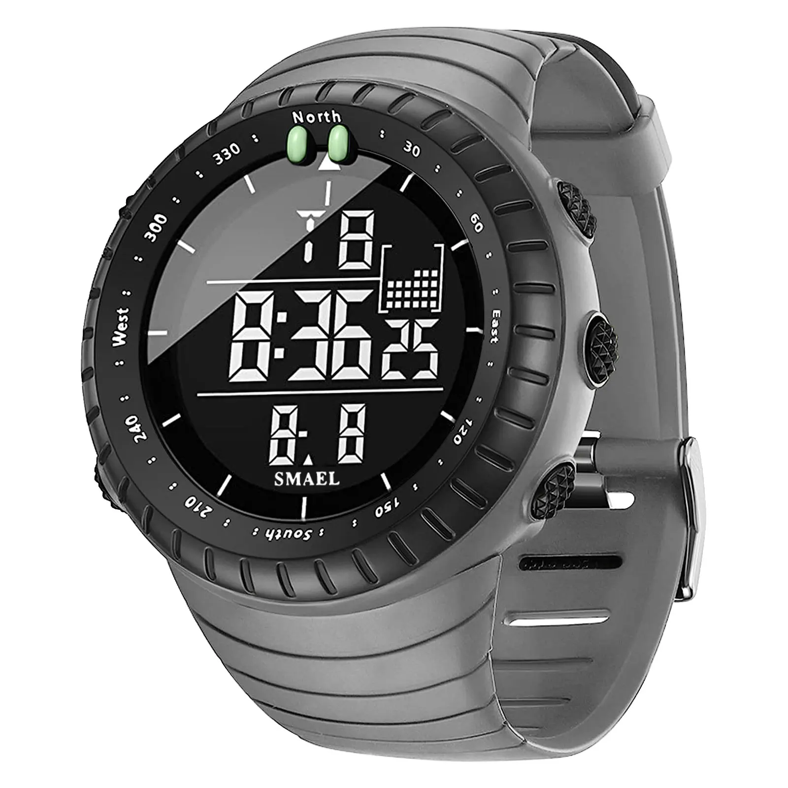 Marca SMAEL, reloj electrónico para hombre, deportes al aire libre, resistente al agua, Esfera Grande, alarma LED Digital, reloj deportivo 1237