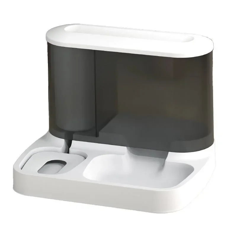 Alimentador automático 2 en 1 para mascotas, contenedor de almacenamiento de alimentos secos, fuente de agua Visible de plástico grande para mascotas, dispensador automático de alimentos para mascotas