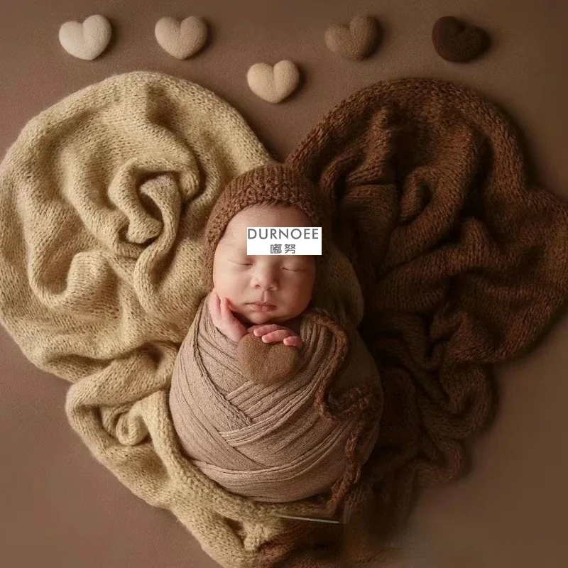 Accesorios de fotografía recién nacido fieltro de lana amor corazón accesorios de fotografía estudio de bebé