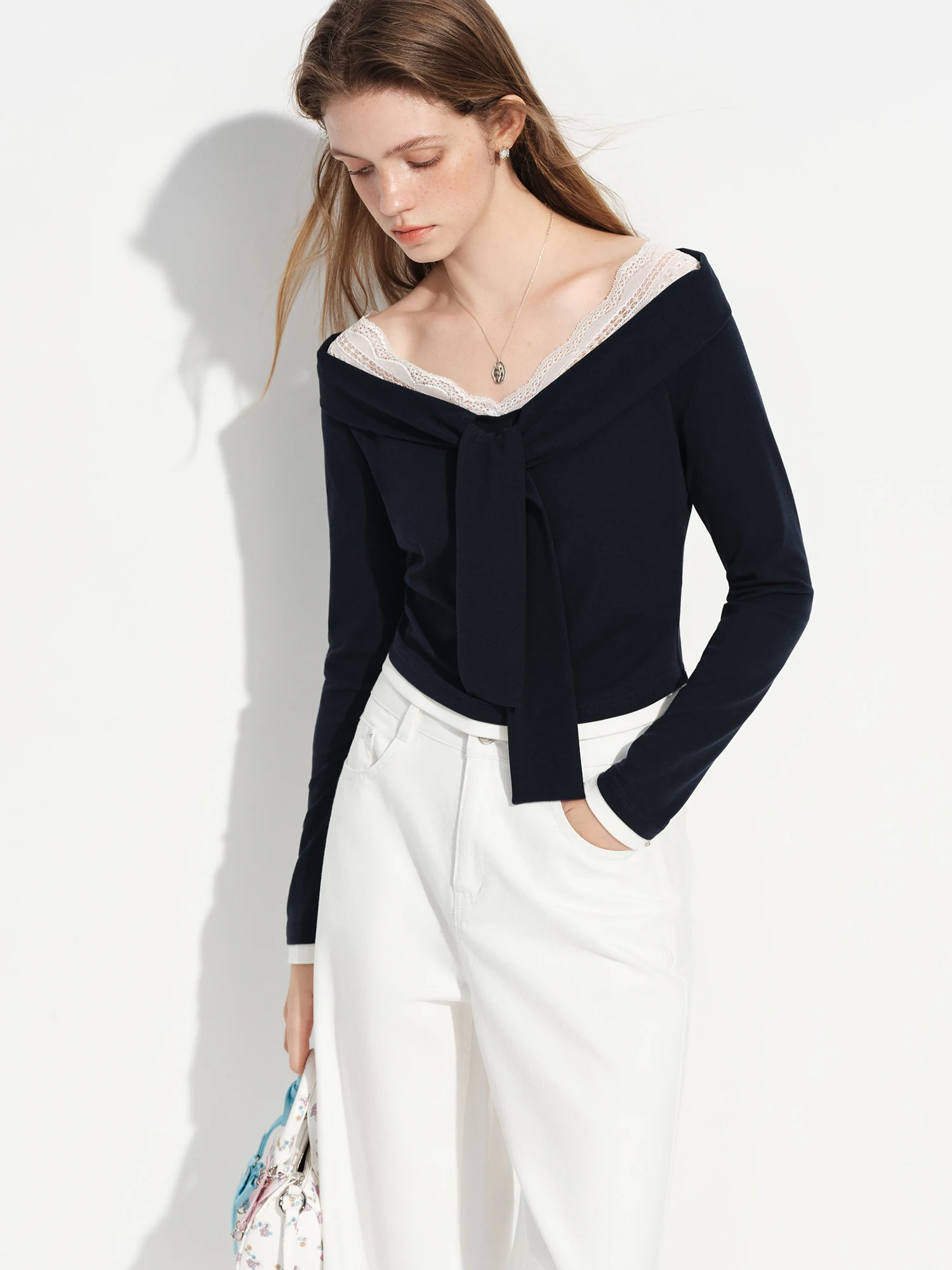 FSLE 2026 Nuevo Conjunto de Dos Piezas de Estilo Francés para Mujer, Primavera, Top de Encaje, Falda Línea A, Estilo Preppy, Elegante y Vintage