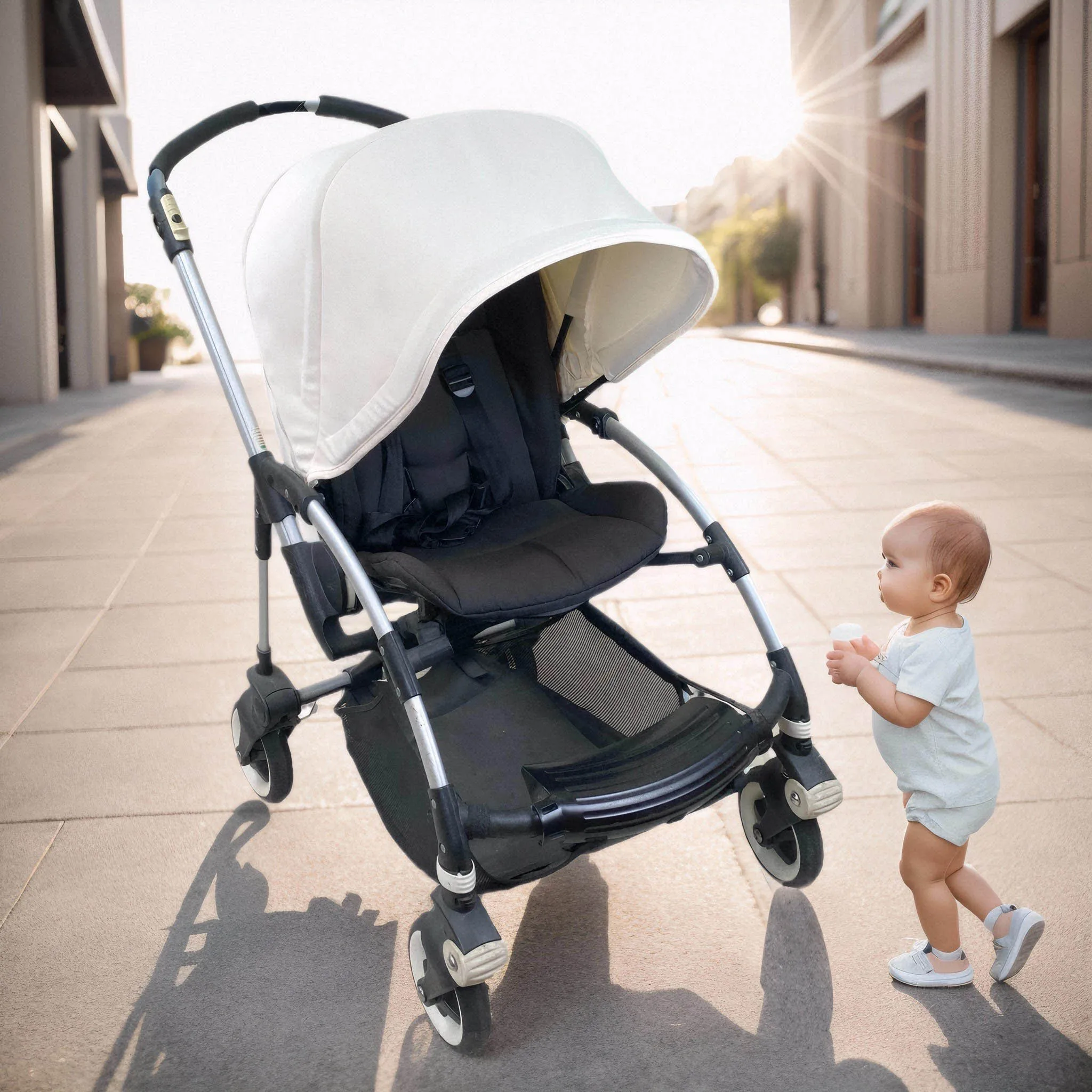 Toldo parasol para cochecito de bebé, dosel y cojín de asiento para Bugaboo Bee6 Bee5 Bee3, cubierta para cochecito a prueba de rayos UV, accesorios para cochecito de bebé