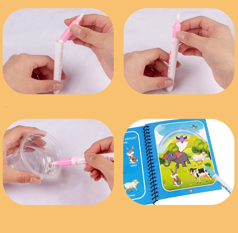 NUEVOS Libros Mágicos para Dibujar con Agua, Libros para Colorear, Juguetes de Pintura para Regalo de Cumpleaños, Navidad, Año Nuevo para Niños y Niñas