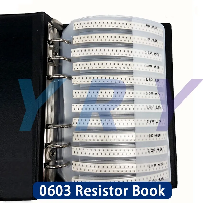 Kit de resistencias Smd Book 0805 Kit surtido de resistencias de chip 0201 0402 0603 1206 1% FR-07 SMT 170 valores 0R-10M Libro de muestras Smd