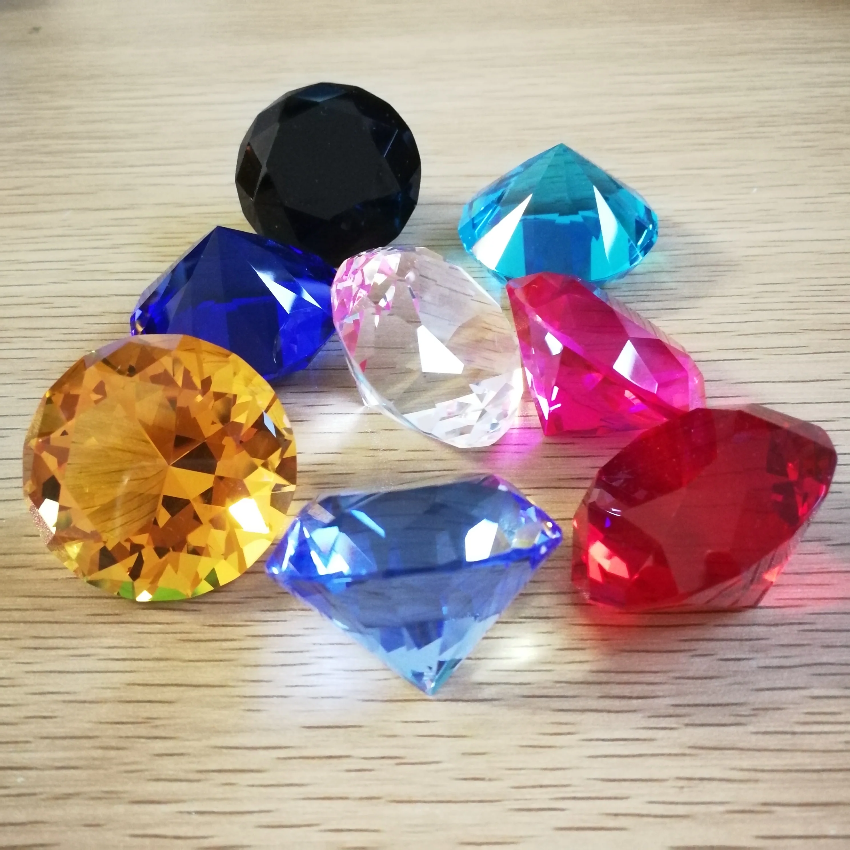 Caja de colores de cristal gigante, pisapapeles de diamante, decoración de mesa, joyería artesanal, regalos de adornos navideños para boda en casa