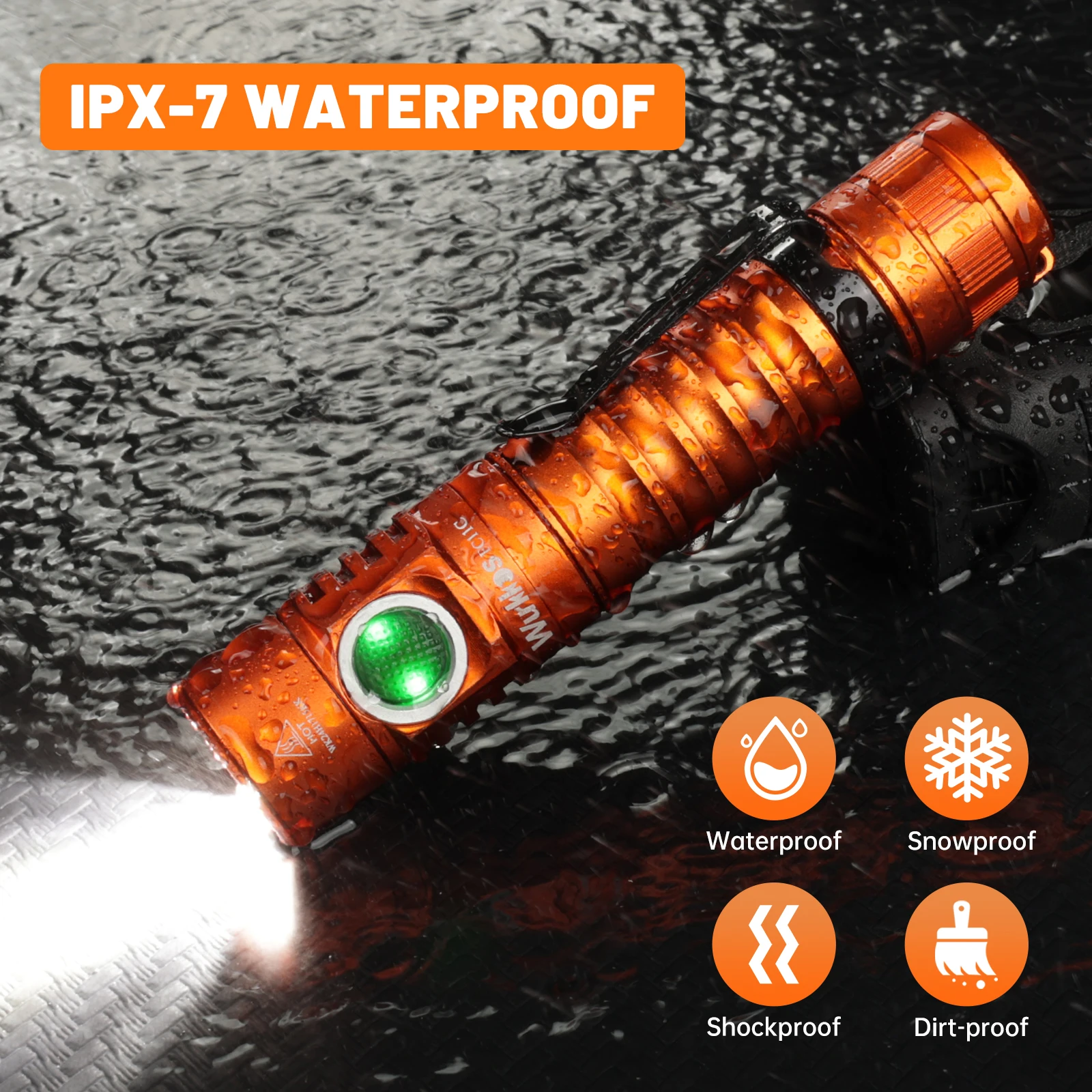 Linterna Wurkkos FC11C Nippon Chemical 519A Edición Montañismo, Batería 18650, Salida Máxima 1200 Lm, Carga USB-C, Uso Diario