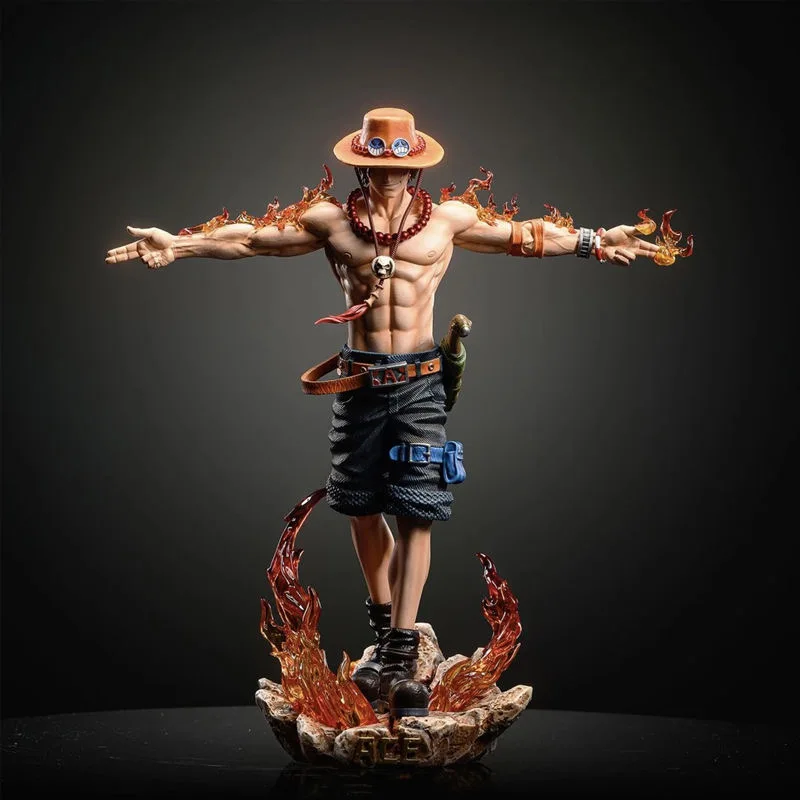 Figura de acción de One Piece Ace Portgas D Ace, estatua de PVC, modelo coleccionable, juguetes para niños, regalos de Navidad, 28cm