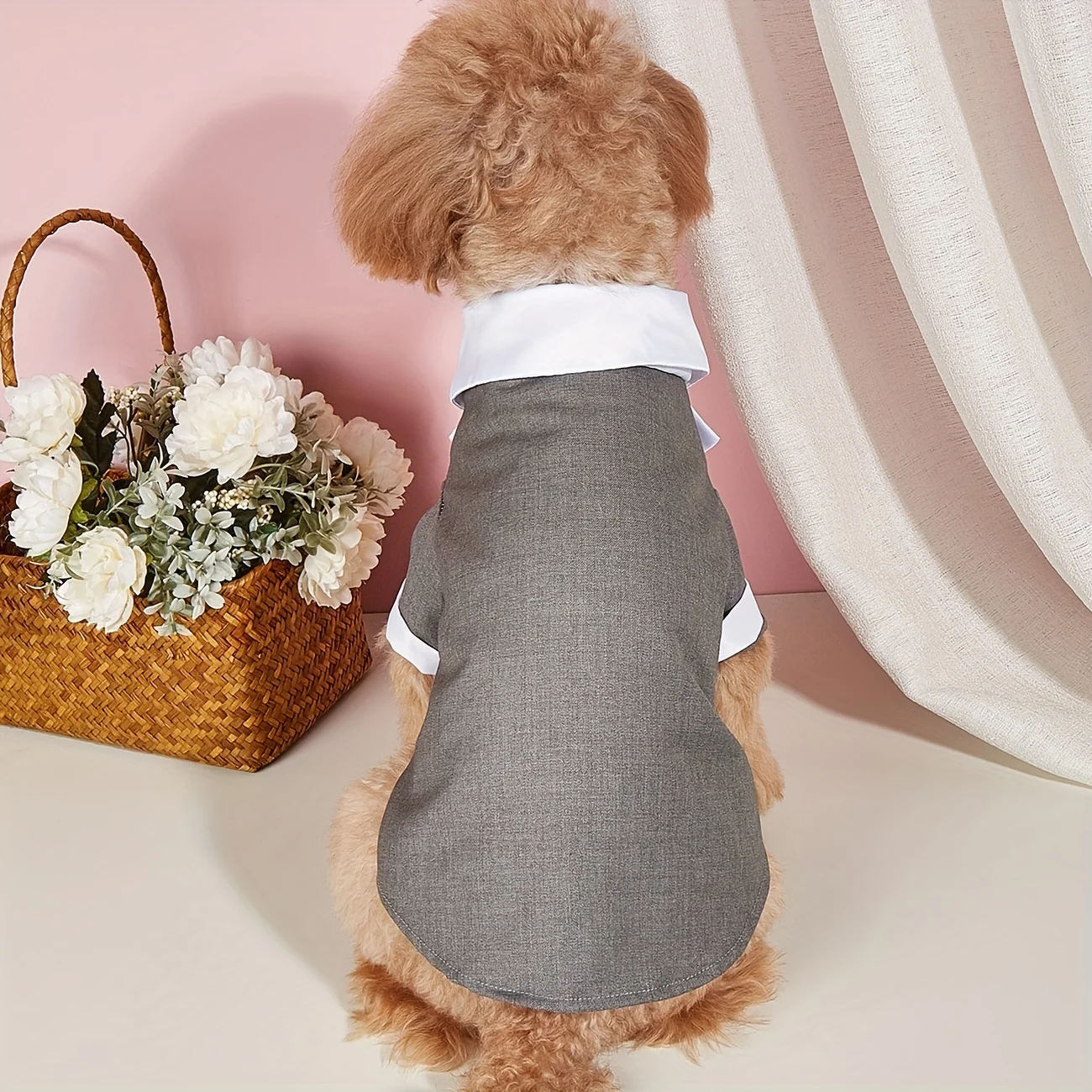 Camisa para mascotas, ropa para perros pequeños, traje Formal de boda con disfraz de pajarita
