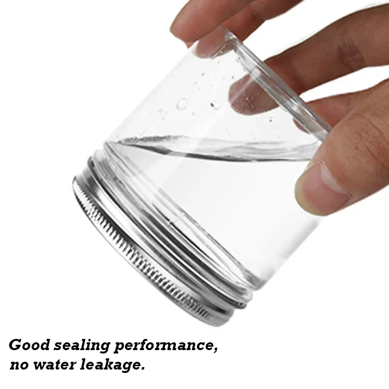 50 unids/lote 30/50/60/80/100/120/150ML tarros de almacenamiento tarro de plástico vacío con tapa de aluminio envases cosméticos bote de muestra de crema facial