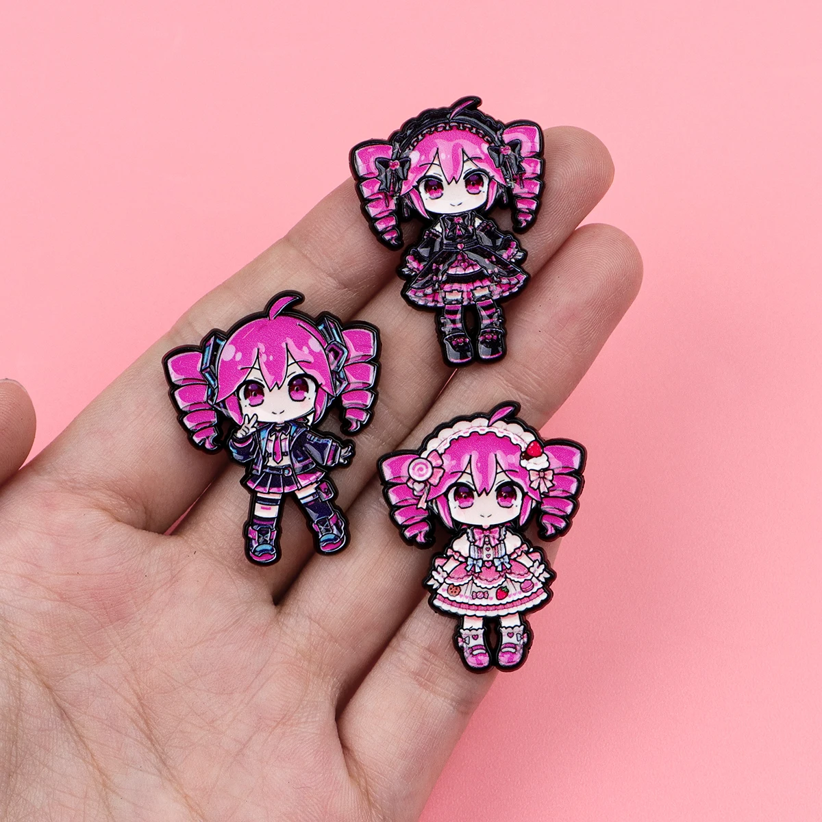 Juego de 11 broches de esmalte de dibujos animados de chica de pelo rojo para solapa, bolso, ropa, mochila, insignias de anime, regalos de joyería para amigos