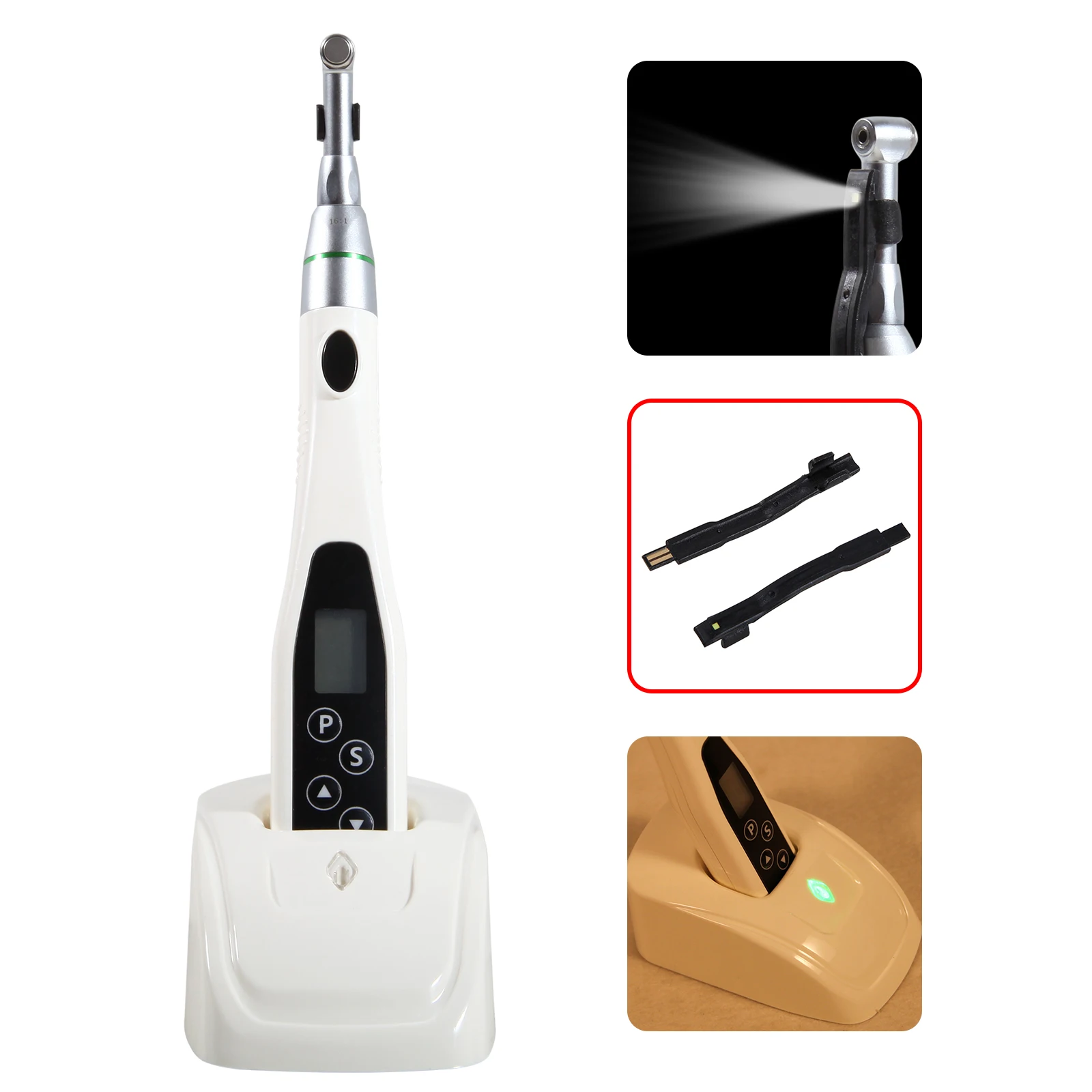 Mini localizador de ápice de endodoncia Dental, pantalla LCD/inalámbrico 16:1 LED, Motor Endo, contraángulo de conducto radicular/archivos