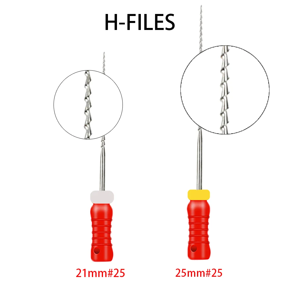 Limas Endo dentales de acero inoxidable JUMTOP, limas H para uso manual, taladros para conducto radicular de odontología