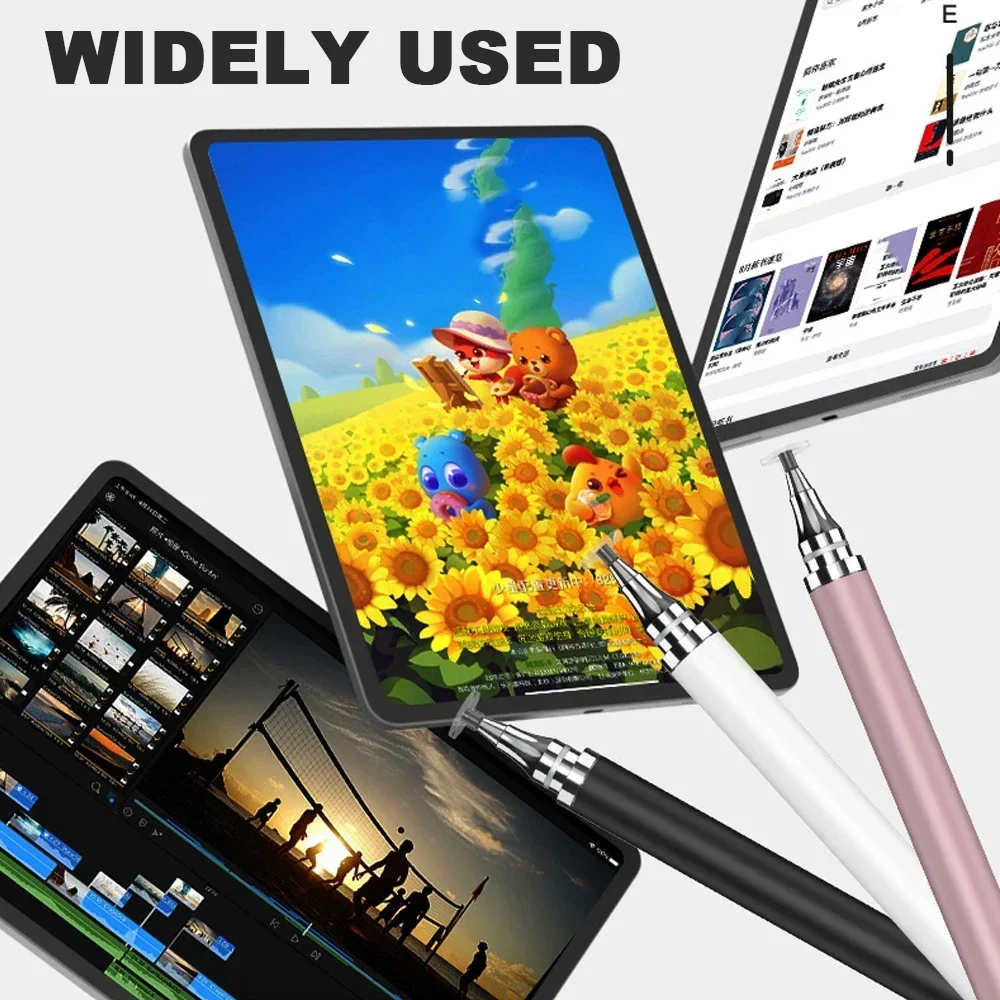 1-3PCS Lápiz capacitivo universal 2 en 1 para tableta y teléfono inteligente, bolígrafos de dibujo para iPhone/Android, todas las pantallas táctiles capacitivas