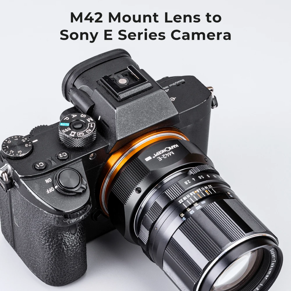 Adaptador de Montura de Lente K&F CONCEPT para Lentes M42 a Cámaras Sony NEX E, Compatible con Sony Alpha NEX-7, NEX-6, NEX-5N, NEX-5, NEX-C3, NEX-3, A7R