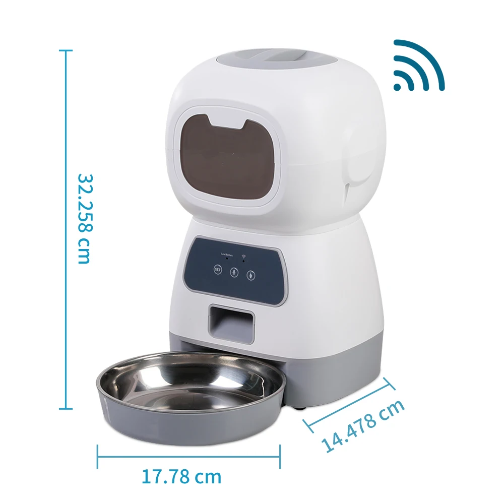 Comedero Automático para Mascotas de 3.5L con WiFi y APP, Dispensador Inteligente de Comida para Perros y Gatos con Temporizador, Bebedero Automático de 2L, Tazón para Gatos