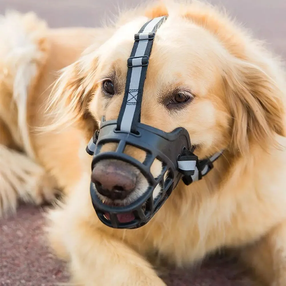 Cesta cómoda y transpirable para perros, protector de bozal contra mordeduras y ladridos, máscara para perros medianos y grandes, bozal antiladridos, suministros para perros