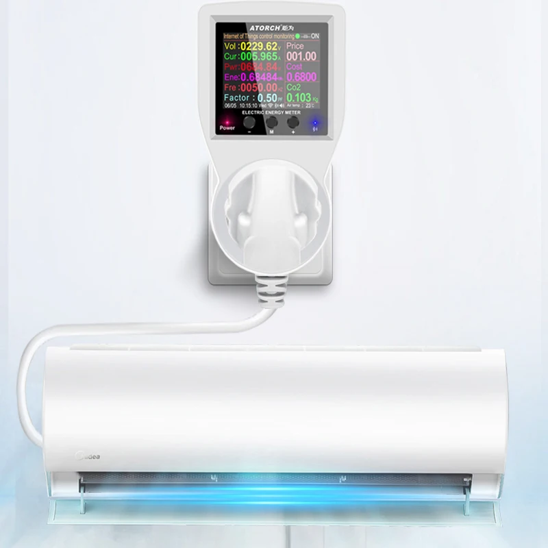 AC85-265V 16A Tuya WIFI enchufe inteligente vatímetro Digital consumo de electricidad energía Kwh con interruptor medidor de energía