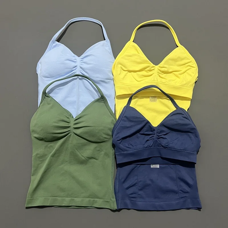 Camiseta Deportiva de Yoga para Mujer, Color Sólido, Sin Mangas, Secado Rápido, Transpirable, Elástica, Ajustada, para Gimnasio, Entrenamiento, Running, Fitness, Suave al Tacto