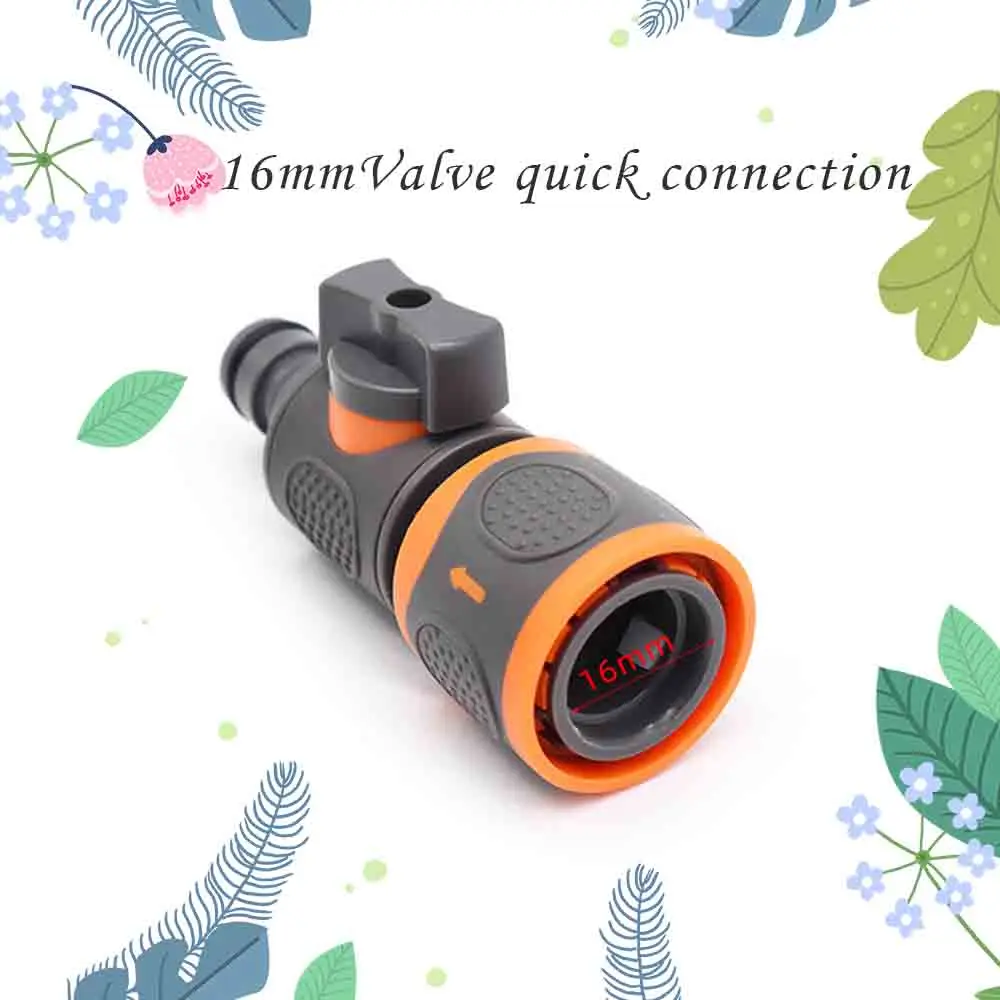 Válvula de encendido Y apagado de grifo de manguera de jardín, conector rápido de 16mm, 1/2 ", 3/4", 1 ", adaptador macho hembra, junta en Y para aspersor de pistola de agua de tubería de PE, 1 unidad