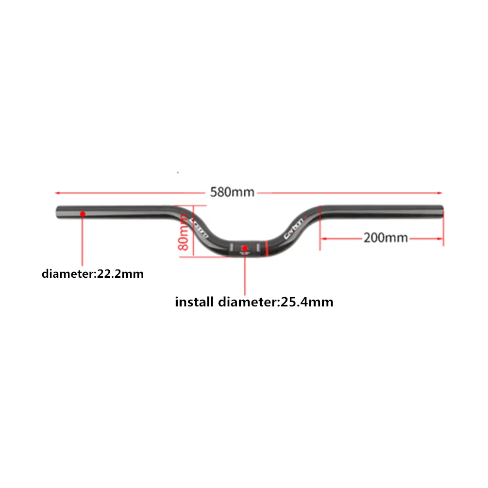 Manillar Litepro M para bicicleta plegable, fibra de carbono, para Brompton, 25,4 x 580 mm, manillar tipo Swallow