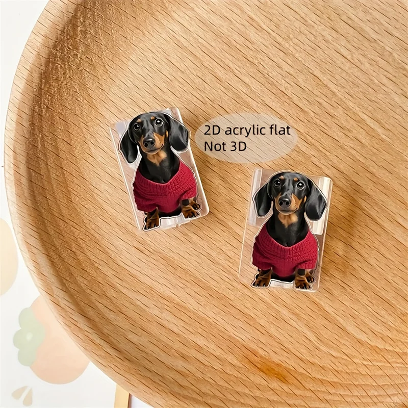 2 uds 2D plano perro salchicha patrón Cable Protector conector plástico teléfono cargador Cable cubierta para iPhone/tipo-c