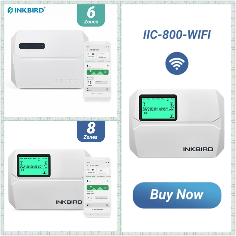 INKBIRD 6 o 8 zonas tipos de UE de controlador de aspersor WIFI utilizado para riego inteligente para regar con ajuste estacional