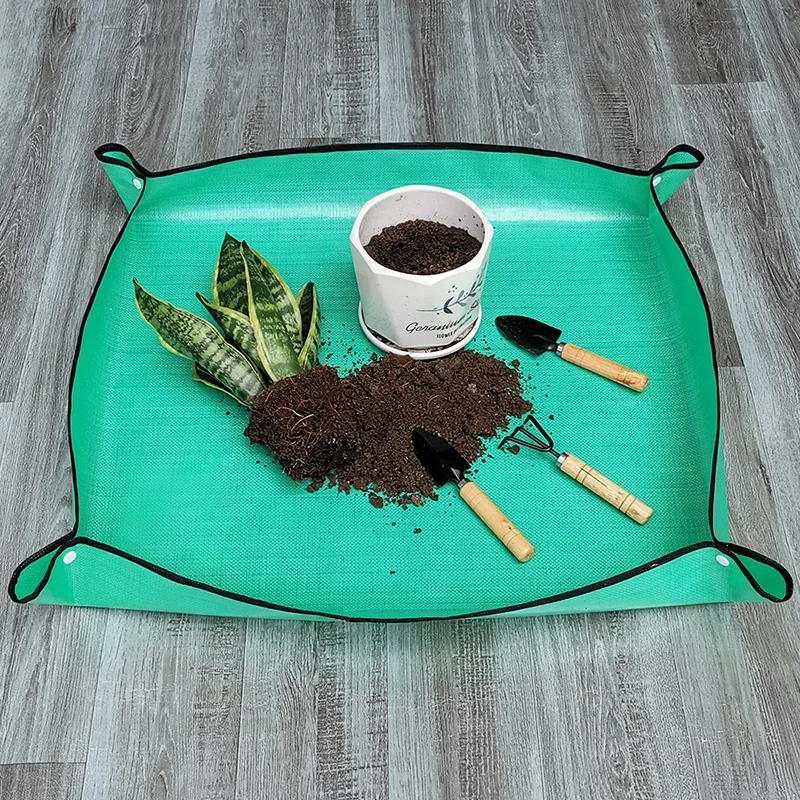 Estera para repottar plantas, estera para trasplante impermeable, estera para macetas suculentas para interiores, estera de jardinería portátil