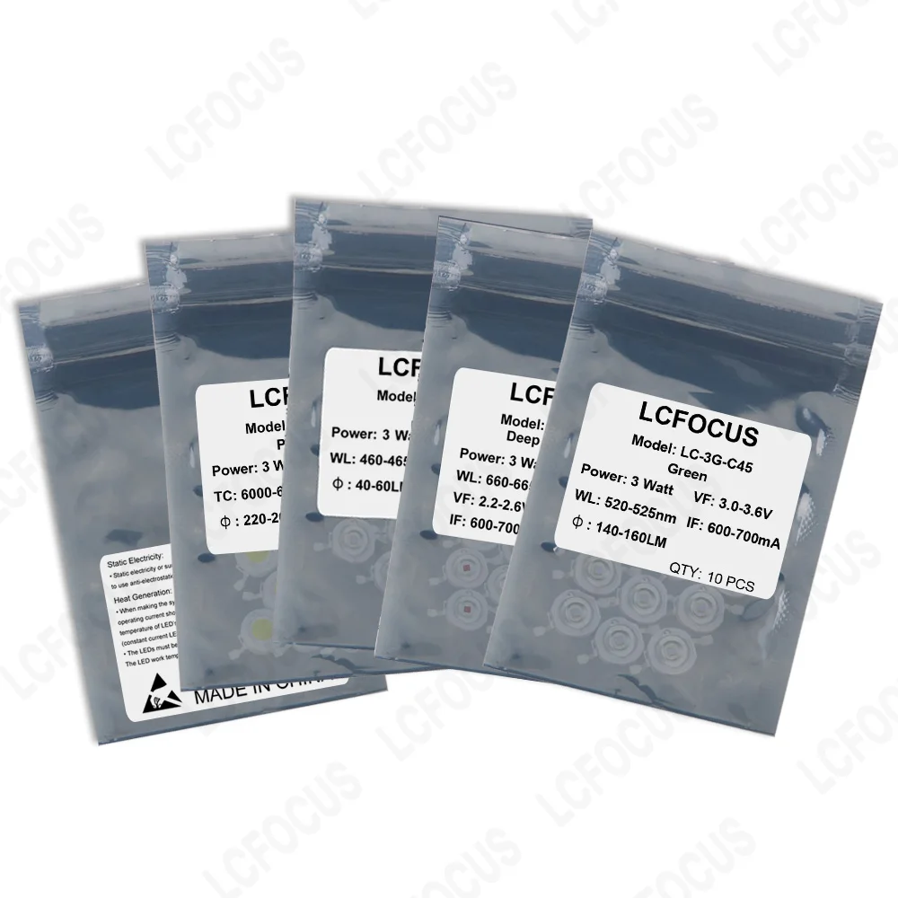 10 piezas 1W 3W 5W chip LED blanco cálido blanco natural blanco frío ultravioleta naranja rojo verde azul amarillo COB luz de crecimiento de plantas diodo emisor de luz cuentas de lámpara LED