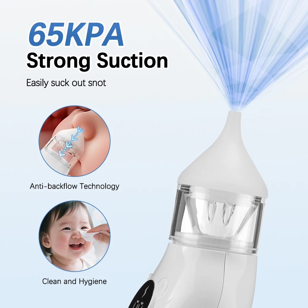 Aspirador Nasal eléctrico para bebé, limpiador de nariz inteligente para recién nacido, dispositivo de succión de moco de 9 velocidades, succionador de moco para niños pequeños de poco ruido