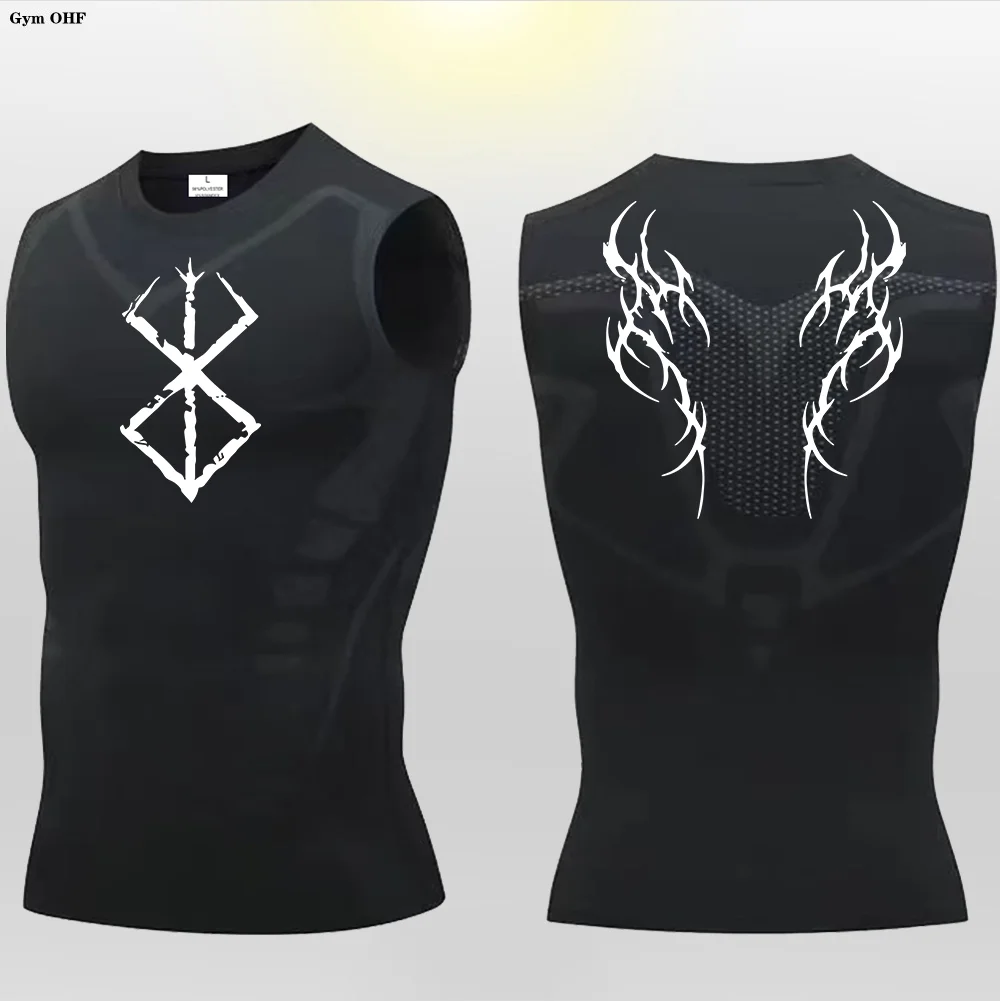 Y2K Anime verano hombres gimnasio camisetas sin mangas ropa de Fitness malla de secado rápido culturismo camisetas sin mangas hombres chaleco para correr