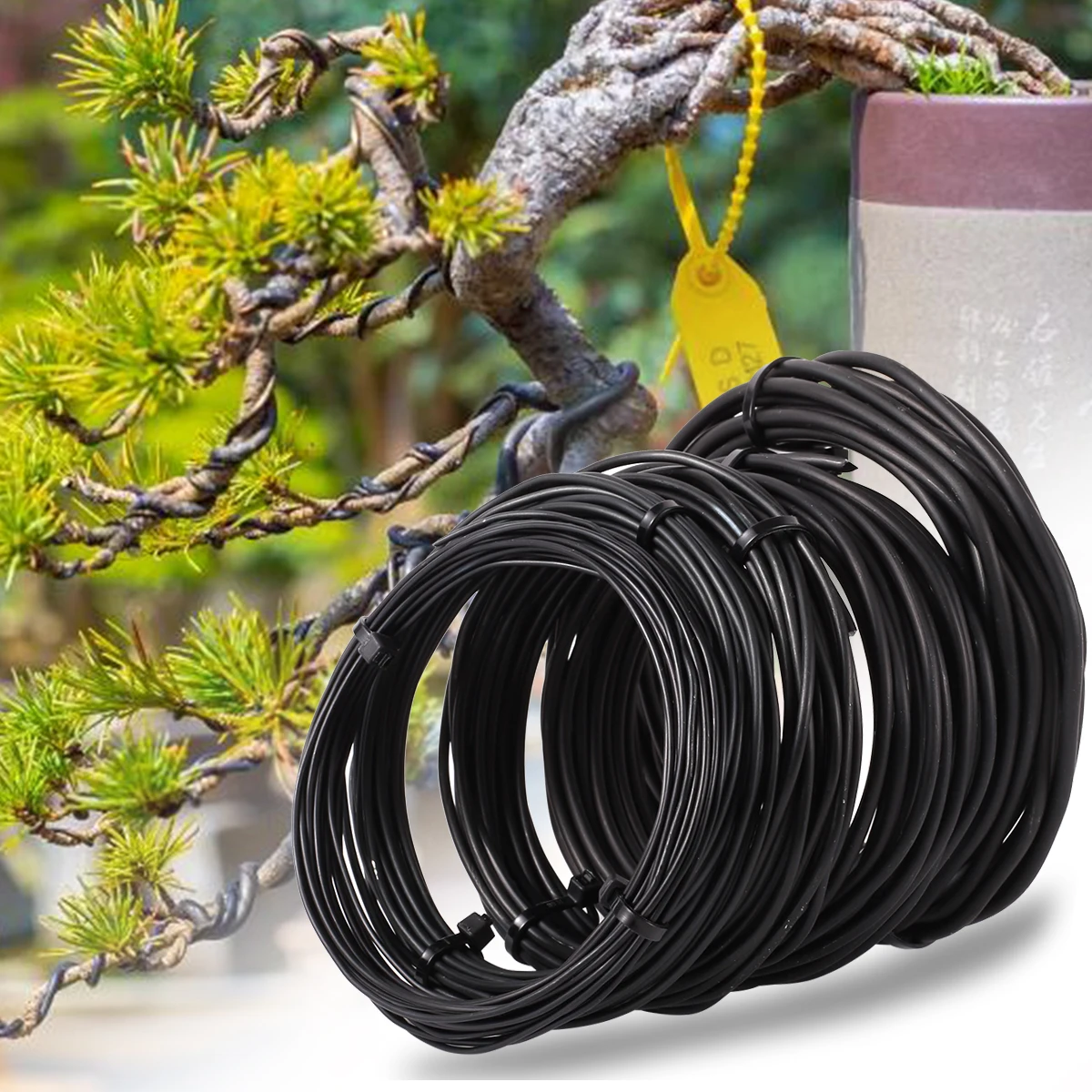 Cables de entrenamiento de bonsái de aluminio, herramientas de modelado de huerto y jardín, accesorios de forma de planta DIY, uso doméstico-3Mm de 1Mm, 10 M