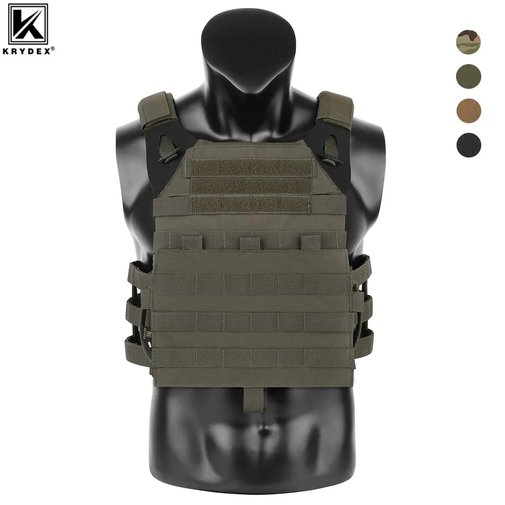 KRYDEX 500D táctico JPC 2 chaleco puente placa portador MOLLE Panel de solapa frontal mochila combate caza Ranger chaleco verde