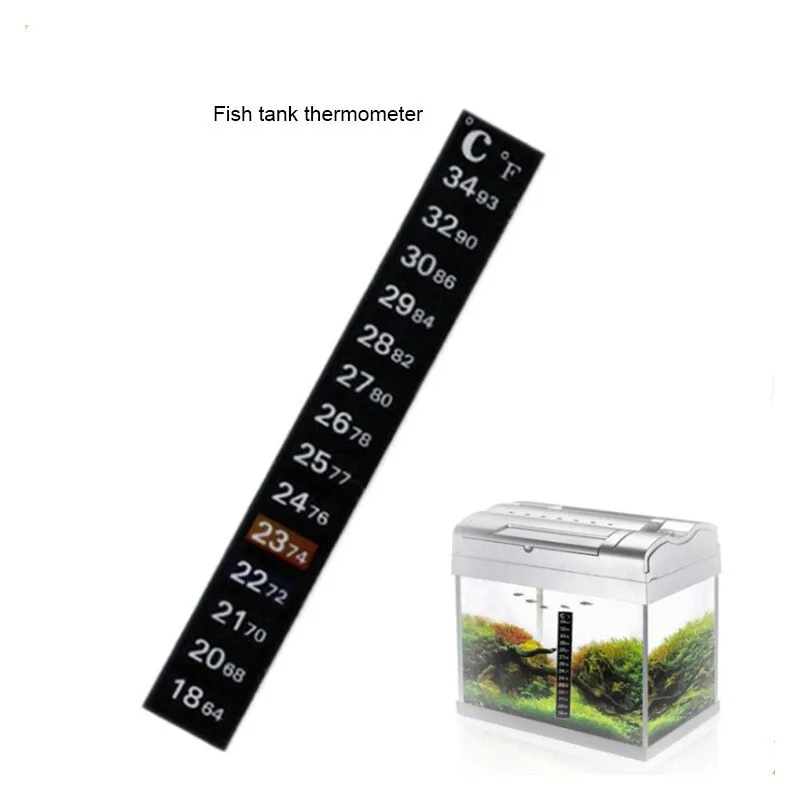 Tira adhesiva para acuario, termómetro decolorante, adhesivo de doble escala, herramientas de temperatura, 5 uds./10 Uds.