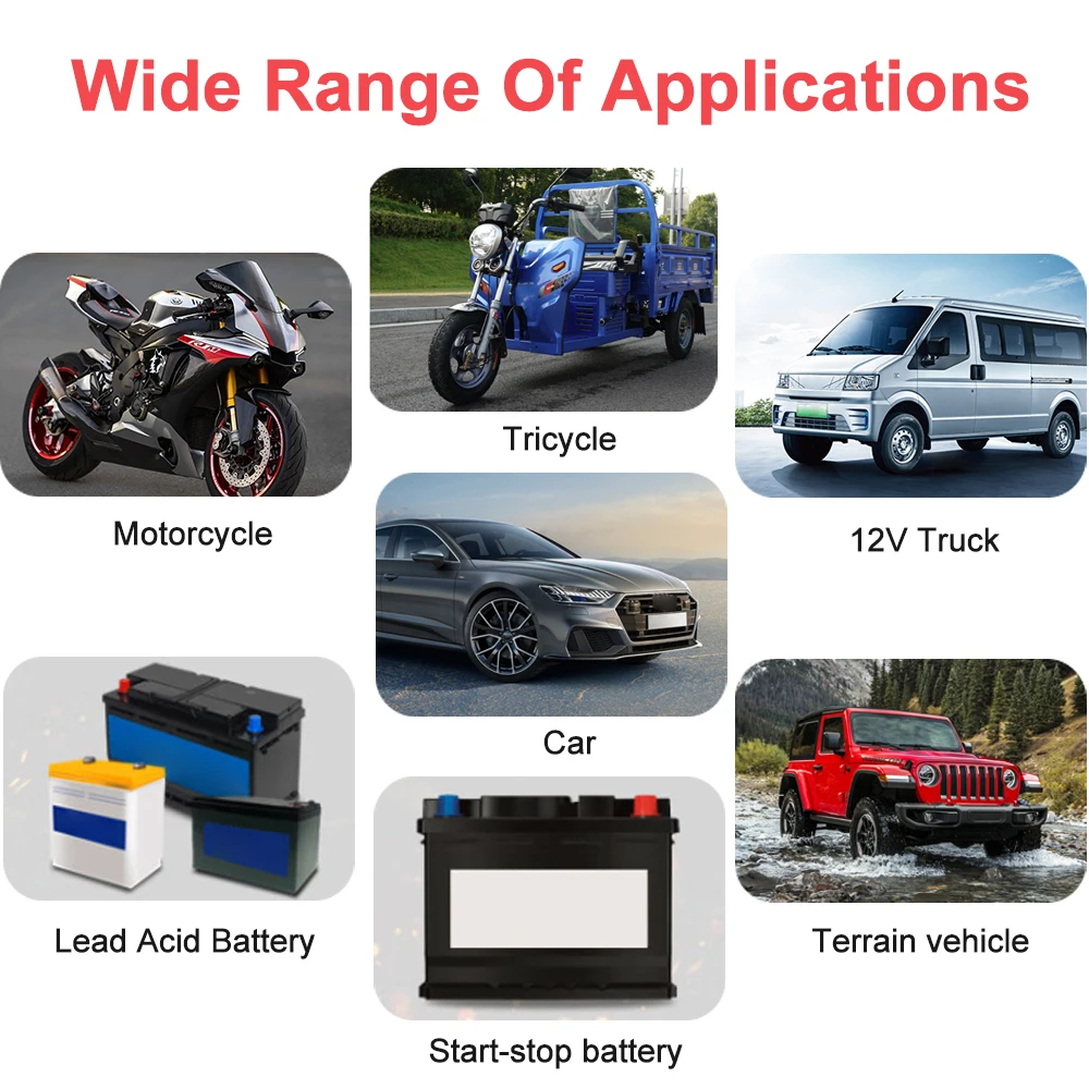 Cargador de batería de coche 12V 6A reparación de pulso pantalla LCD carga rápida inteligente AGM cargador de plomo-ácido de GEL de ciclo profundo para motocicleta automática