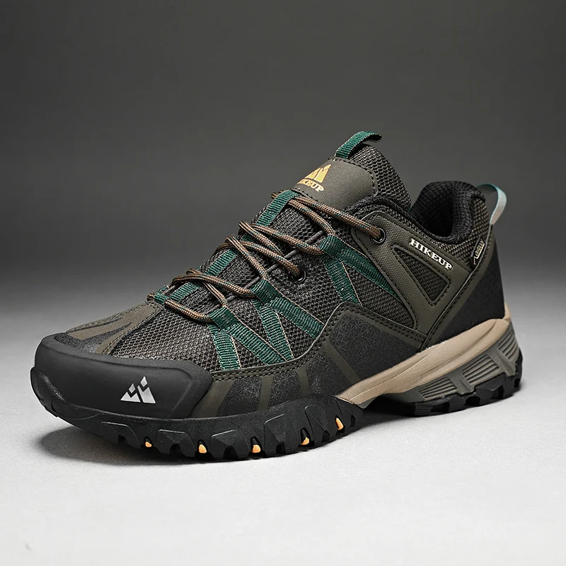 HIKEUP, zapatillas antideslizantes con amortiguación transpirable, zapatos de senderismo para hombre, zapatillas deportivas para correr y senderismo, zapatos deportivos de montaña al aire libre para hombre
