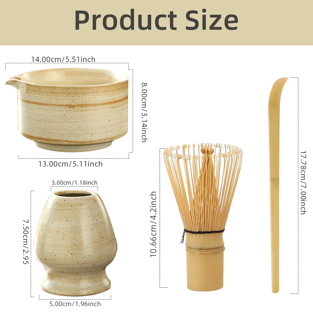 Juego de té Matcha japonés, batidor de bambú seguro, cucharadita, juegos de té, tienda de bebidas interior, accesorios de herramientas para hacer té, 4 Uds.