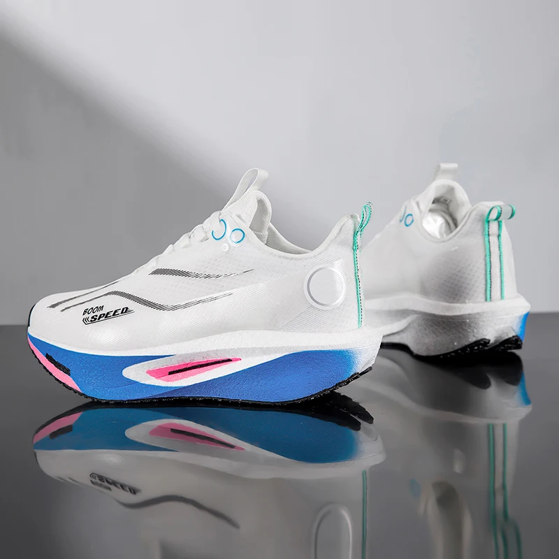 Zapatillas para correr con tabla de carbono Unisex, zapatillas profesionales para maratón, ligeras, con almohadilla que rebota, transpirables, con soporte estable para mujer