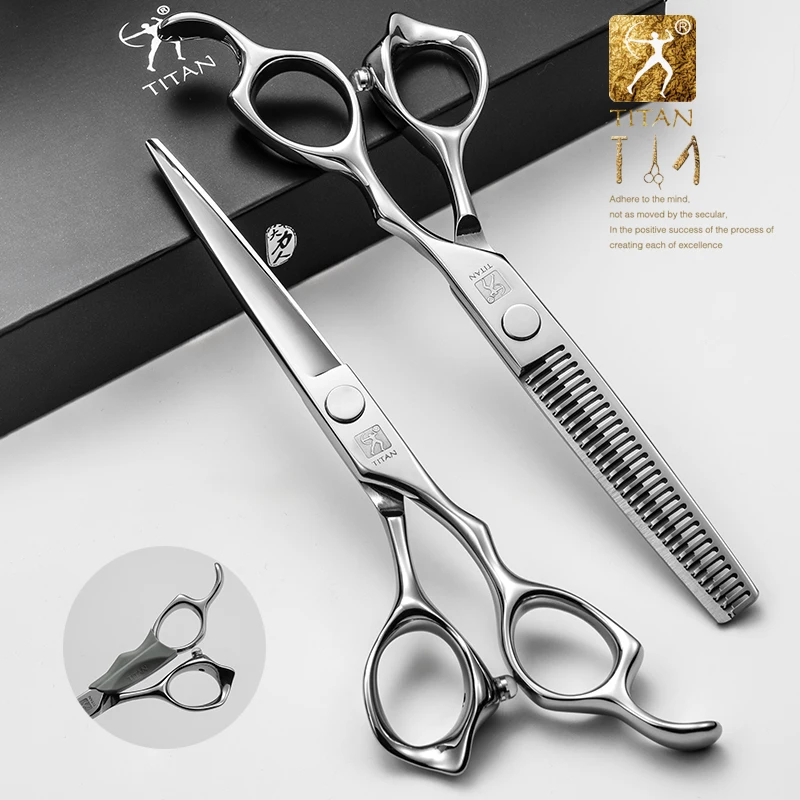 Tijeras de pelo profesionales Titan, tijeras de peluquería para corte de adelgazamiento, tijeras de peluquería 5,0/5,5/6,0/6,5 pulgadas 440C