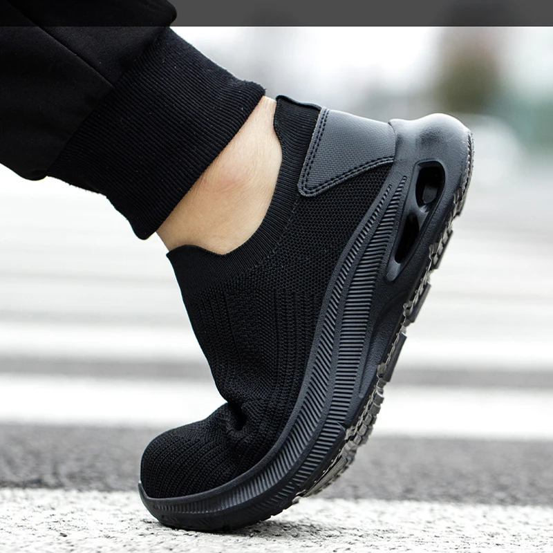 2026 zapatos de seguridad transpirables para el trabajo para hombre, botas ligeras con punta de acero antigolpes, antideslizantes, indestructibles, calzado, zapatillas de deporte