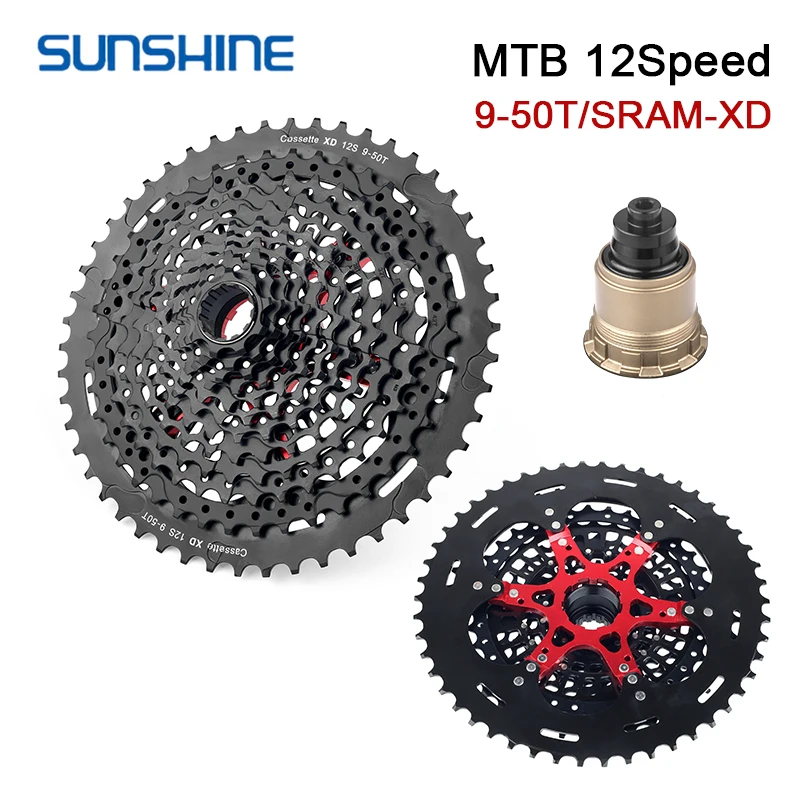 SUNSHINE MTB bicicleta CNC XD Cassette 11 12 velocidades K7 12V/11V volante de bicicleta de montaña 10-50/52T piñón 9-50T 9-42T para SRAM GX EAGLE