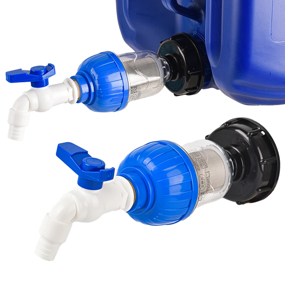 Conector adaptador de tanque IBC de rosca gruesa S60X6, conector de manguera de tanque de agua de jardín PE PVC PPR 20/25/32MM