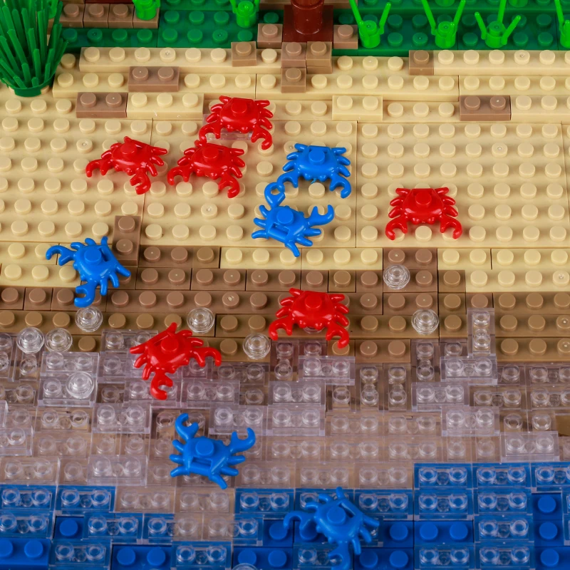Bloques de Construcción de Animales Marinos MOC, Escena Marina, Tiburón, Pulpo, Pez Manta, Pez Payaso, Ballena, Cangrejo, Tortuga, Ladrillos de Juguete, Regalo para Niños