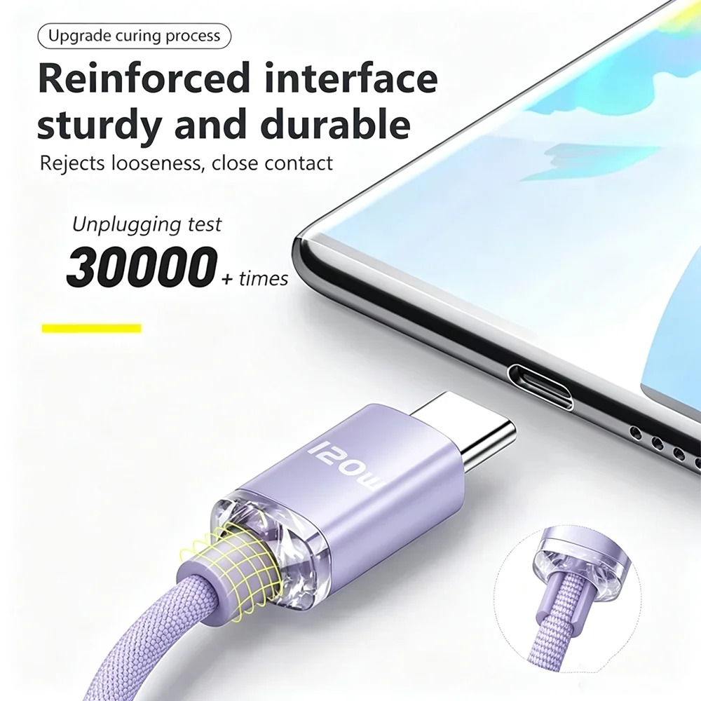 NNBILI, 5 uds., 120W, Cable USB tipo C a tipo C para iPhone 15, 16, 17, carga rápida para Huawei, Xiaomi, Samsung, accesorios de Cable tipo C