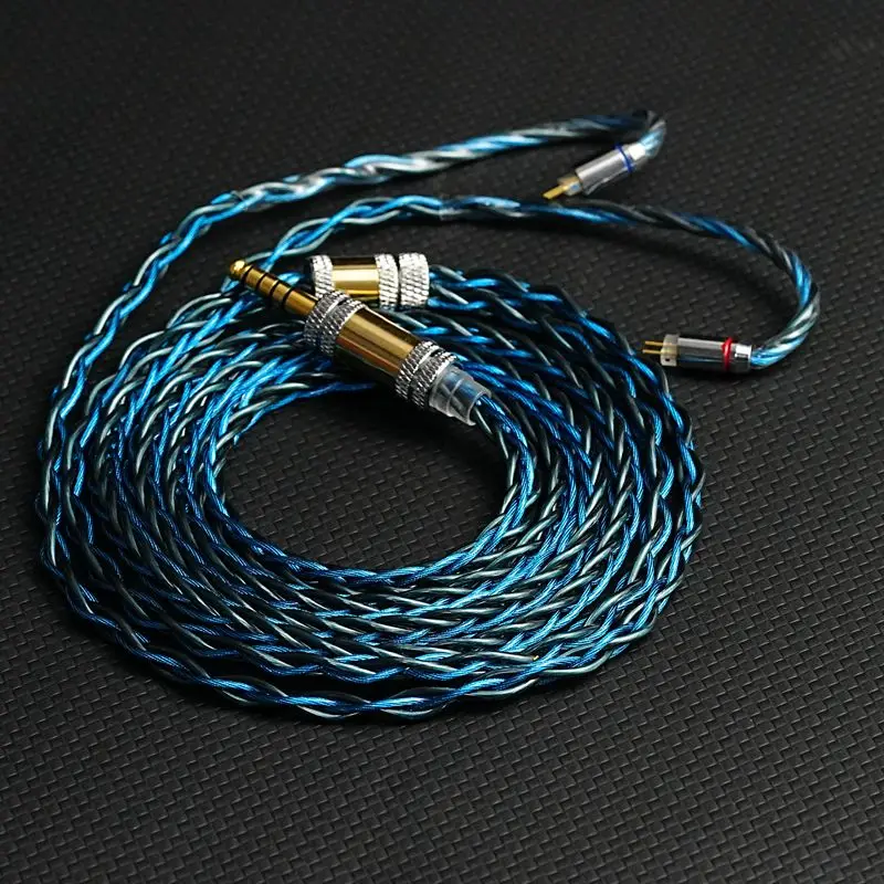 XINHS-Cable de auriculares Enchapado en plata, conector Coaxial blindado de cobre y cristal individual, H06 8N