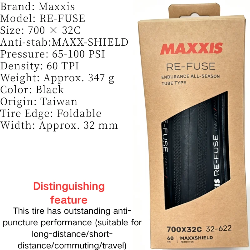 MAXXIS RE-FUSE, nuevo modelo de neumático de bicicleta, neumático de viaje, alto resistente al desgaste y a pinchazos para bicicleta de carretera, neumático de bicicleta de E-ROAD