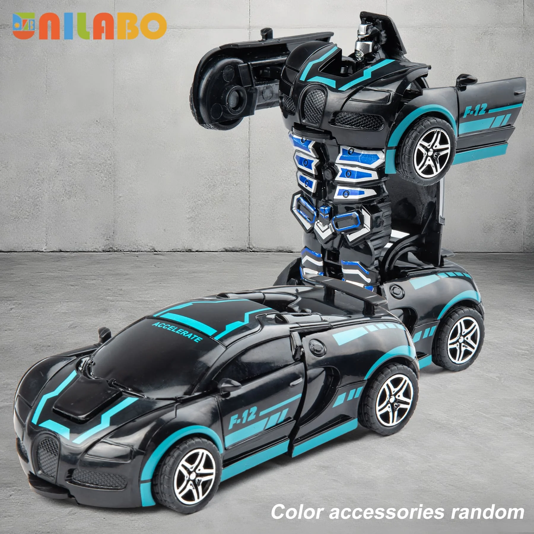 Juguetes de coche deportivo robot transformable, sin baterías, regalo educativo para niños, vehículo modelo colorido para aprender a jugar