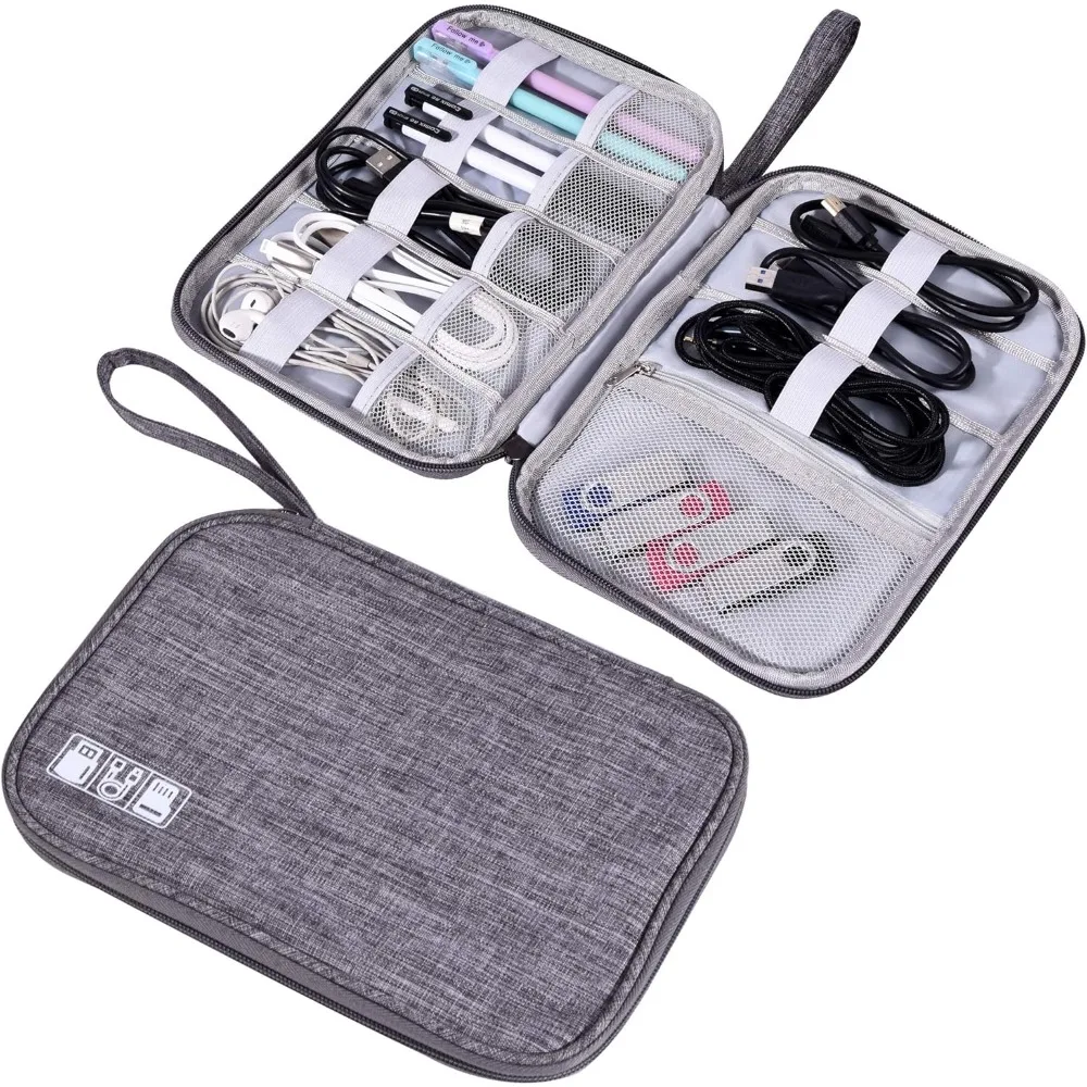 Bolsa organizadora de electrónica, bolsa de transporte impermeable, bolsa de viaje Universal, organizador de cables, bolsa de almacenamiento de electrónica, accesorios
