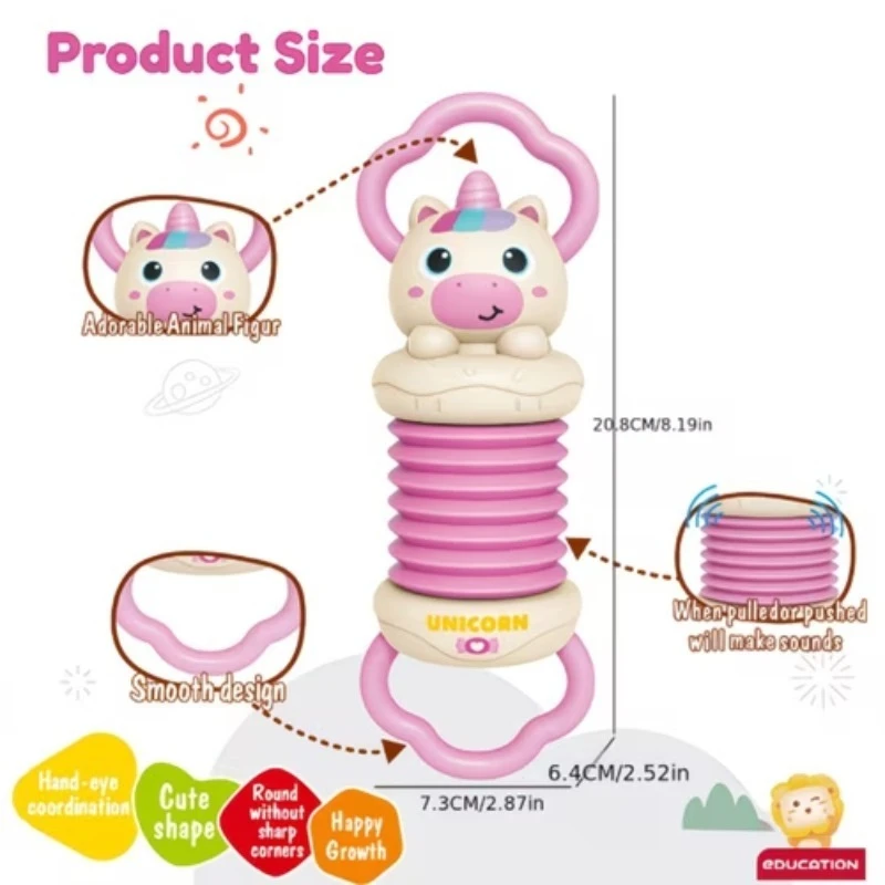 Acordeón Musical de Unicornio - Instrumento Sensorial Montessori para Bebés, Regalo para Recién Nacidos de 0 a 12 Meses, Juguete Educativo para Niños Pequeños, Juguetes para Bebés
