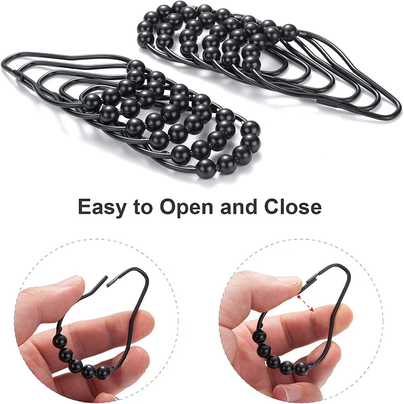 12 unids/set ganchos para cortina de ducha poste de baño anillo de elevación en forma de calabaza 5 hebillas de cortina de cuentas accesorios de poste de cortina de ducha