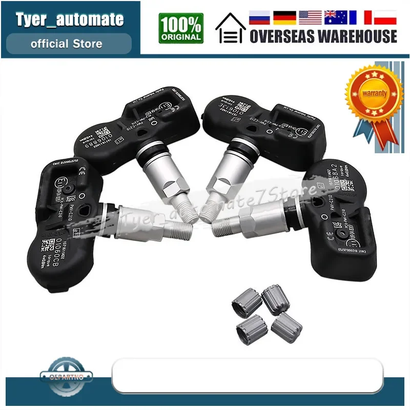 PMV-C210 para TOYOTA Avensis Auris RAV4 Yaris Verso 42607-02031 42607-02030 42607-30070 4 Uds TPMS Sensor de presión de neumáticos de coche 433MHZ